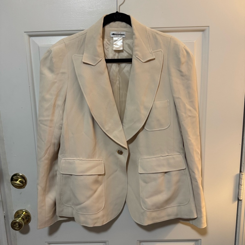 Sonia Rykiel Beige Blazer with Pockets Size 46